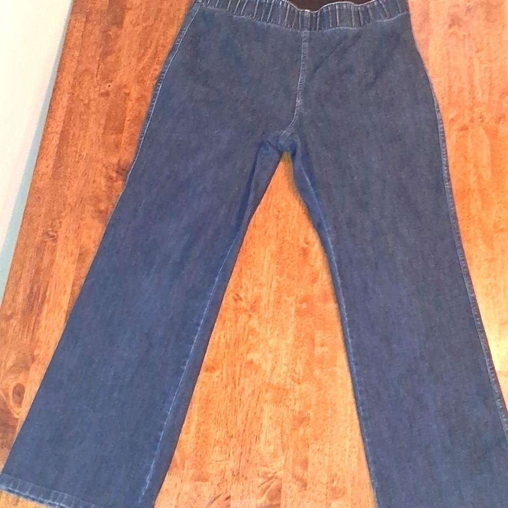 Soft Surroundings Elastic Waist Wide Lag Jeans size XL